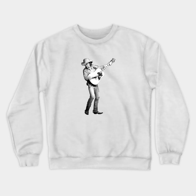 retro dwight yoakam sketch shirt design Crewneck Sweatshirt by peabo_mr